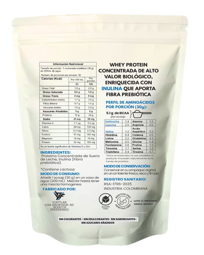 PROTEÍNA WHEY LIMPIA CON FIBRA PREBIOTICA