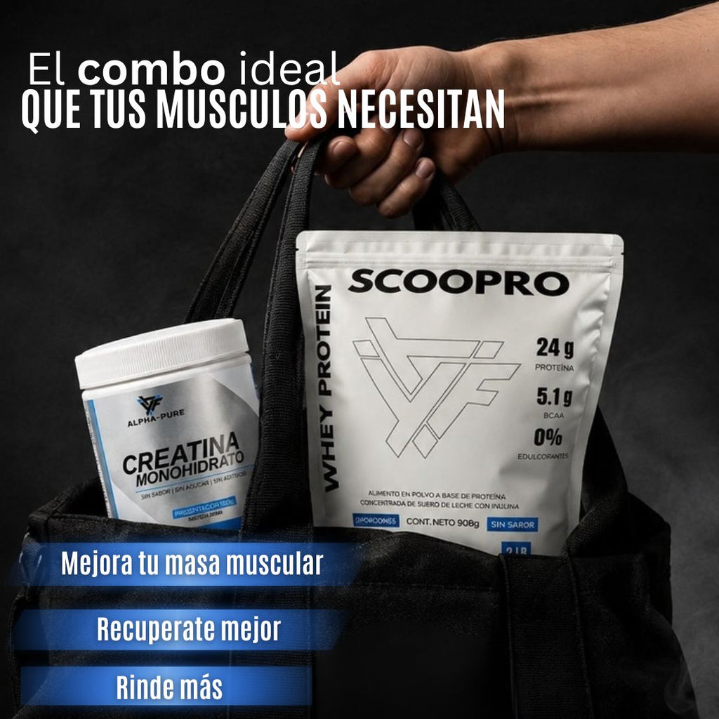 KIT GANANCIA MUSCULAR| PROTEÍNA 2lb+ CREATINA 200g