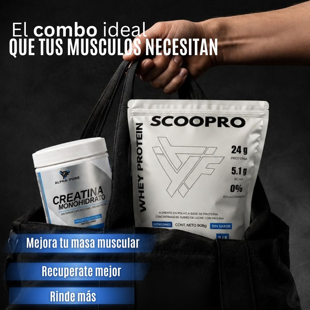 KIT GANANCIA MUSCULAR| PROTEÍNA 2lb+ CREATINA 200g