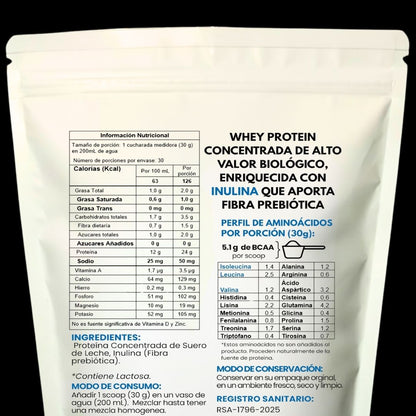 PROTEÍNA WHEY LIMPIA CON FIBRA PREBIOTICA