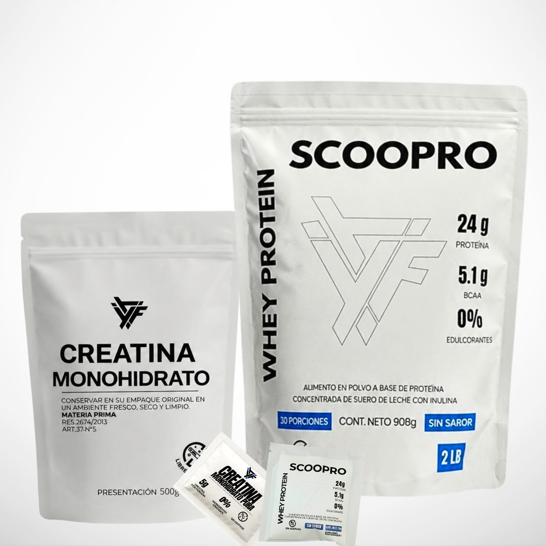 KIT GANANCIA MUSCULAR-PRO| PROTEÍNA 2lb+ CREATINA 500G