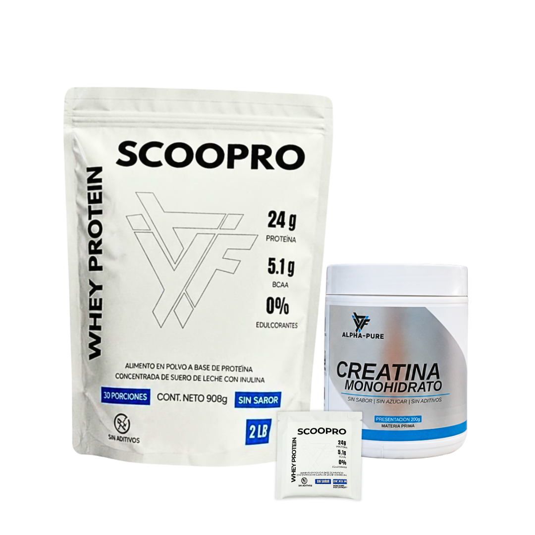 KIT GANANCIA MUSCULAR| PROTEÍNA 2lb+ CREATINA 200g