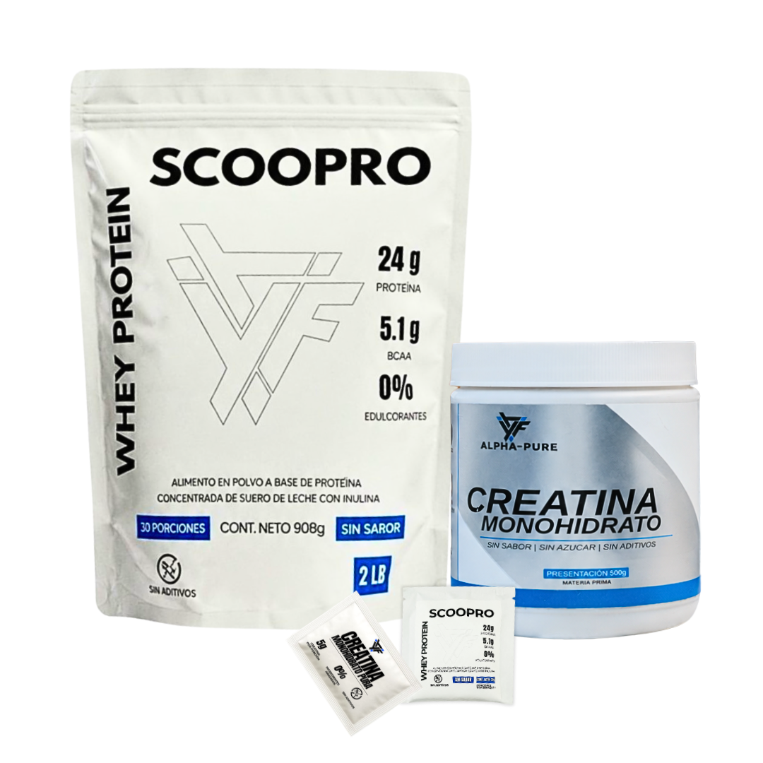 KIT GANANCIA MUSCULAR-PRO| PROTEÍNA 2lb+ CREATINA 500G